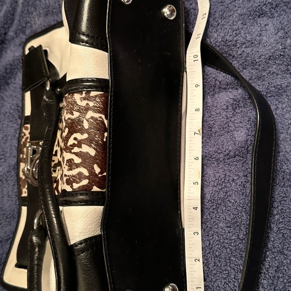 Michael Kors Hamilton white and black pebbled leather with pony hair. RARE! - Picture 5 of 9